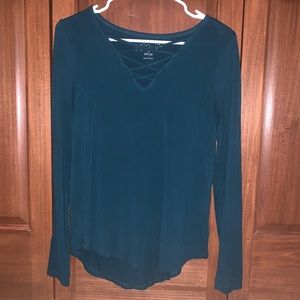 Cross Front Long Sleeve Tee